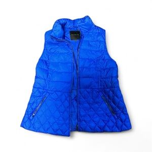 Talbots Women’s Puffer Vest  Blue Quilted Zip Front size large